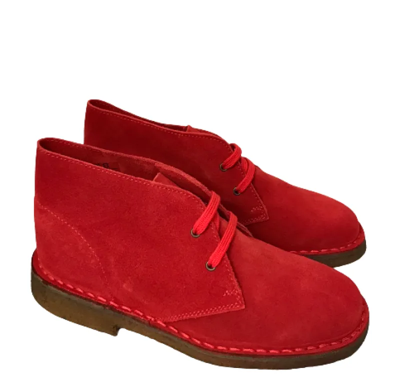 Red Handmade Ankle Boot