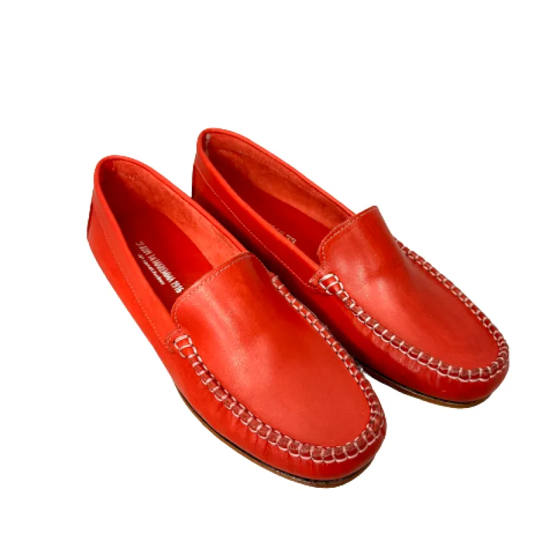 Red Unlined Handmade Moccasin
