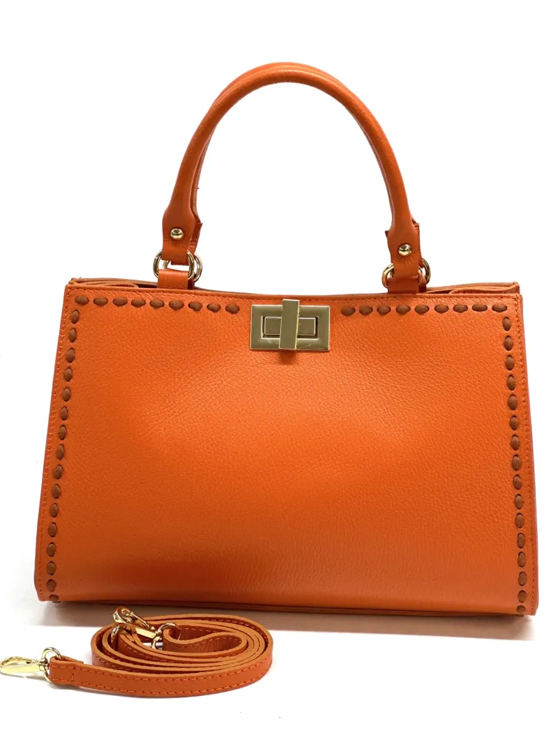 Rigid Bag In Hammered Leather