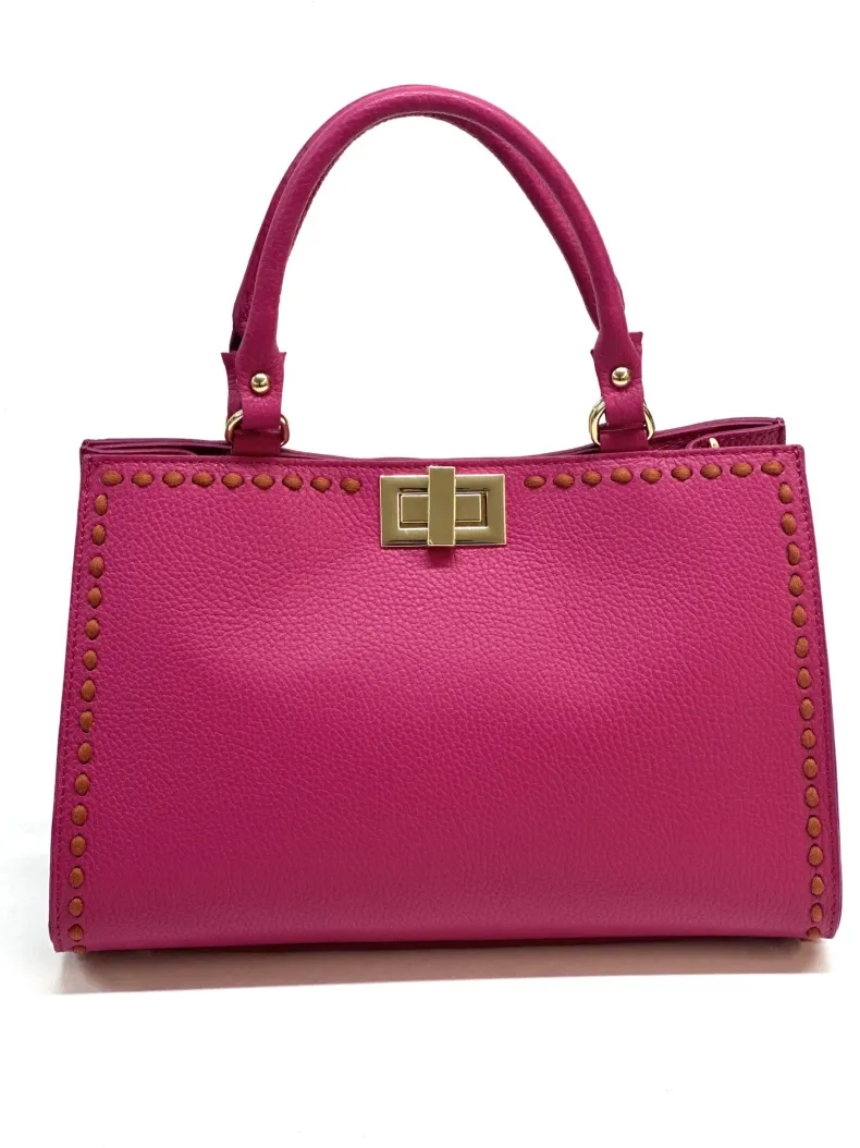 Rigid Bag In Hammered Leather