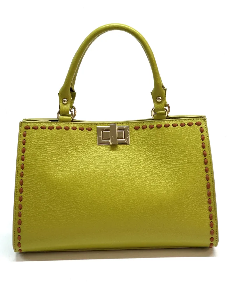 Rigid Bag In Hammered Leather