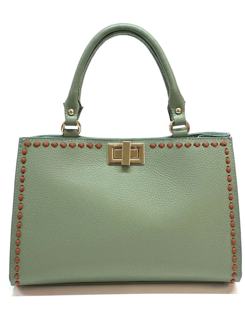 Rigid Bag In Hammered Leather