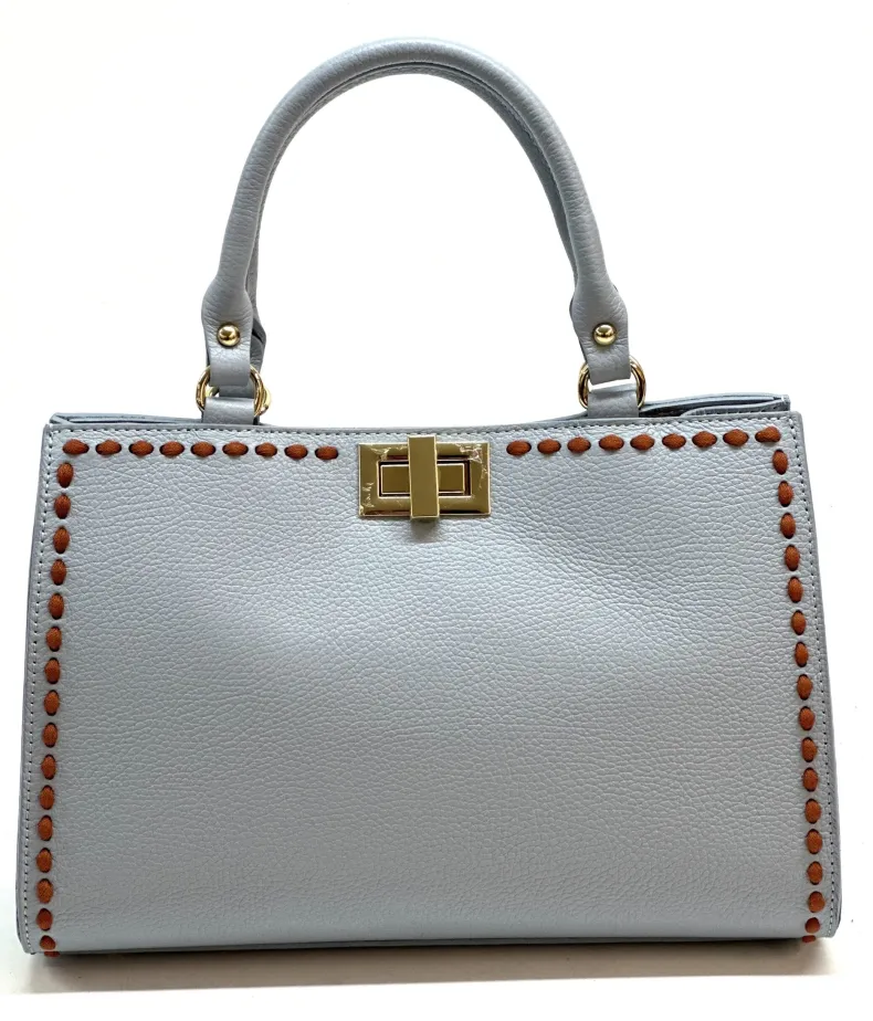 Rigid Bag In Hammered Leather