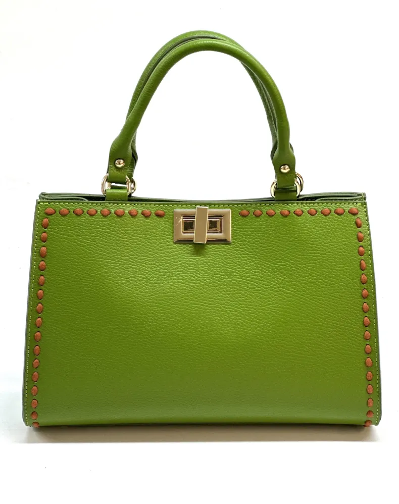 Rigid Bag In Hammered Leather