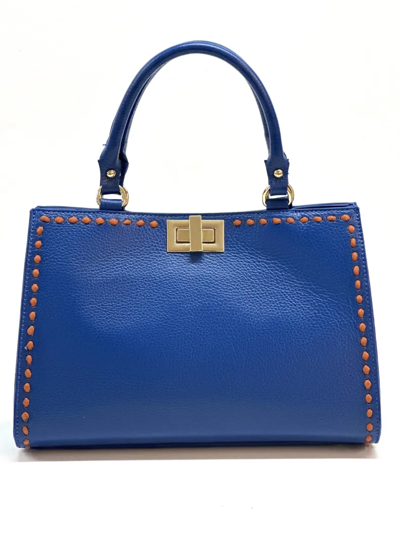 Rigid Bag In Hammered Leather