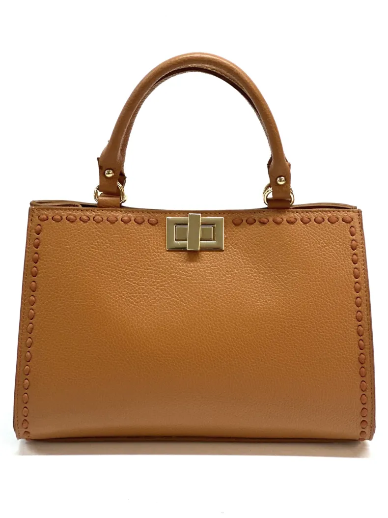 Rigid Bag In Hammered Leather