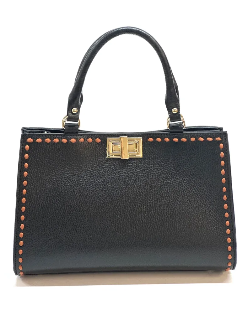 Rigid Bag In Hammered Leather