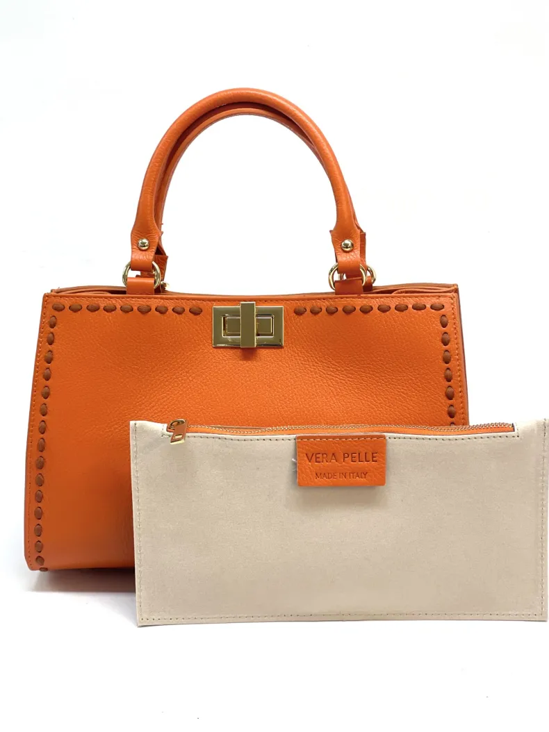 Rigid Bag In Hammered Leather