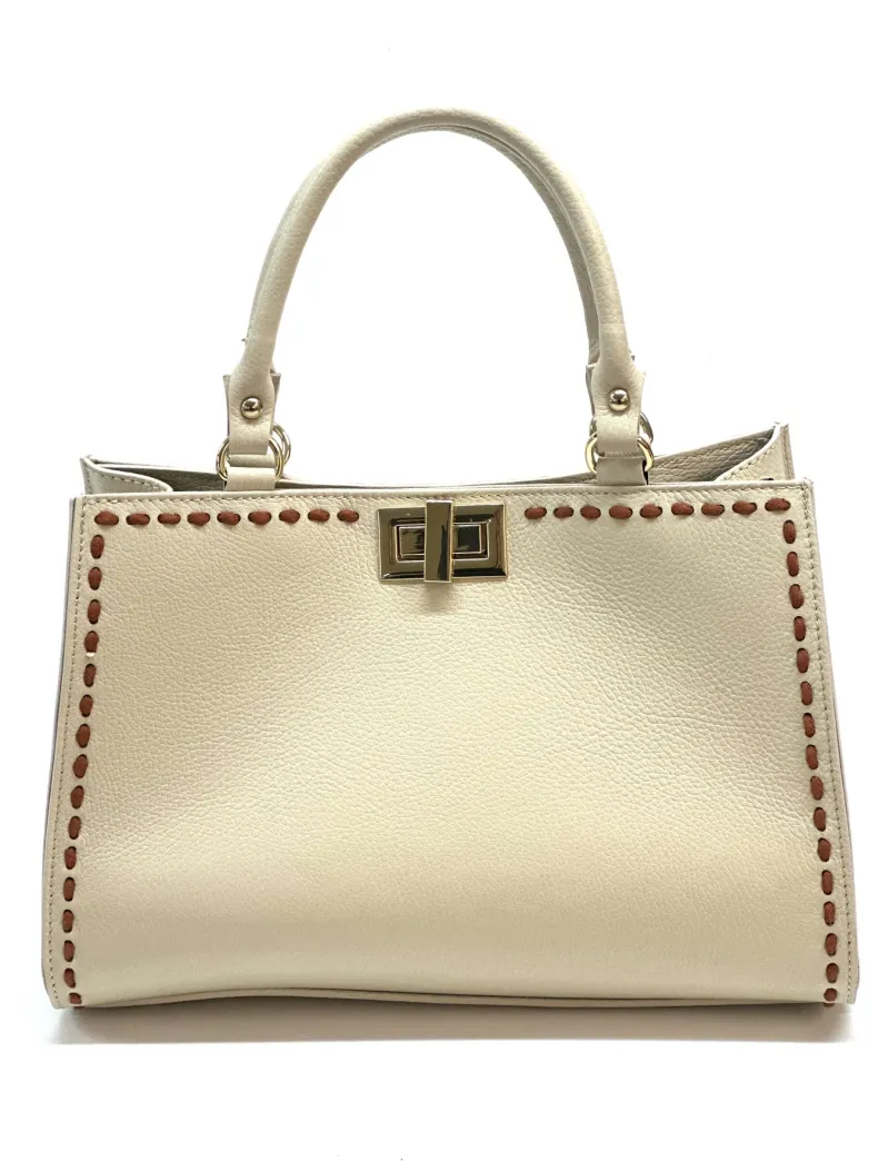 Rigid Bag In Hammered Leather