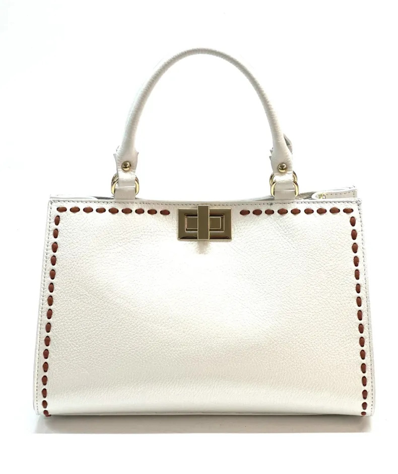 Rigid Bag In Hammered Leather