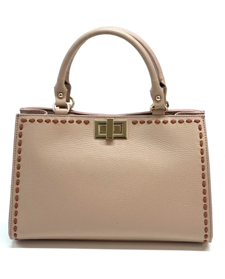 Rigid Bag In Hammered Leather