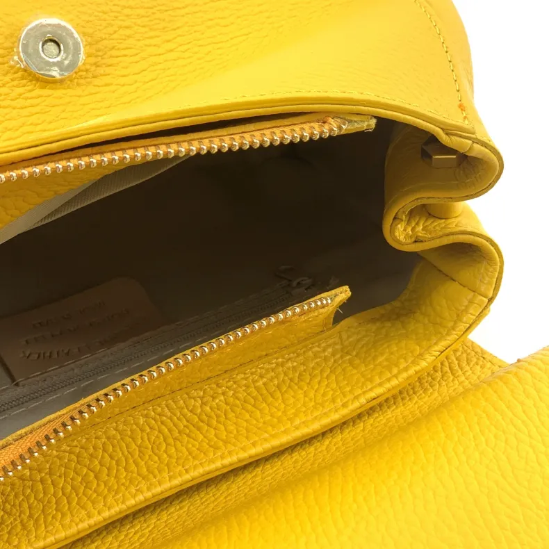 Rigid Bag In Textured Leather With 2 Shoulder Straps