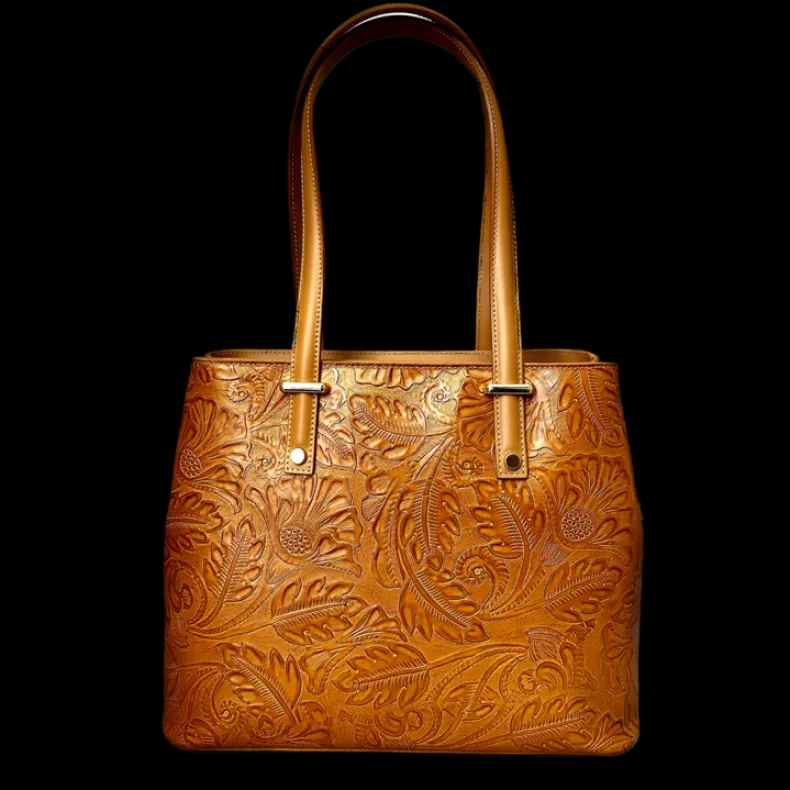 Rigid Bag With Floral Embroidery Effect