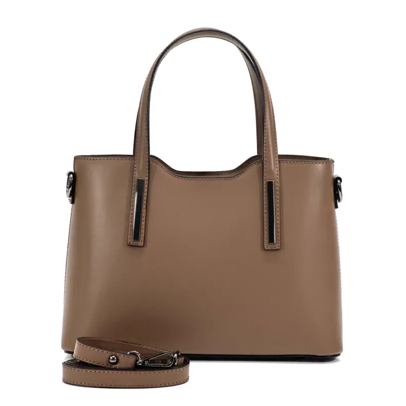 Rigid Handcrafted Bag In Smooth Leather