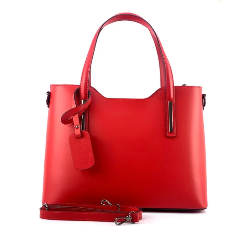 Rigid Handcrafted Bag In Smooth Leather