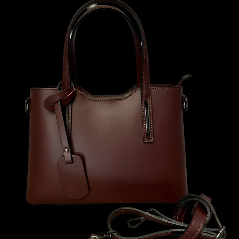 Rigid Handcrafted Bag In Smooth Leather