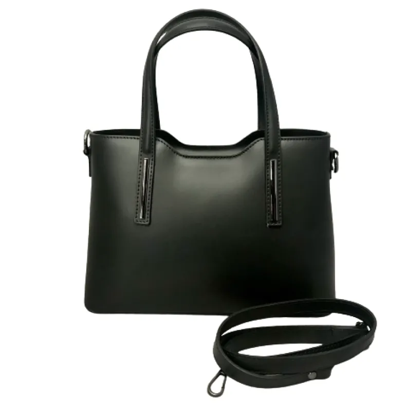 Rigid Handcrafted Bag In Smooth Leather