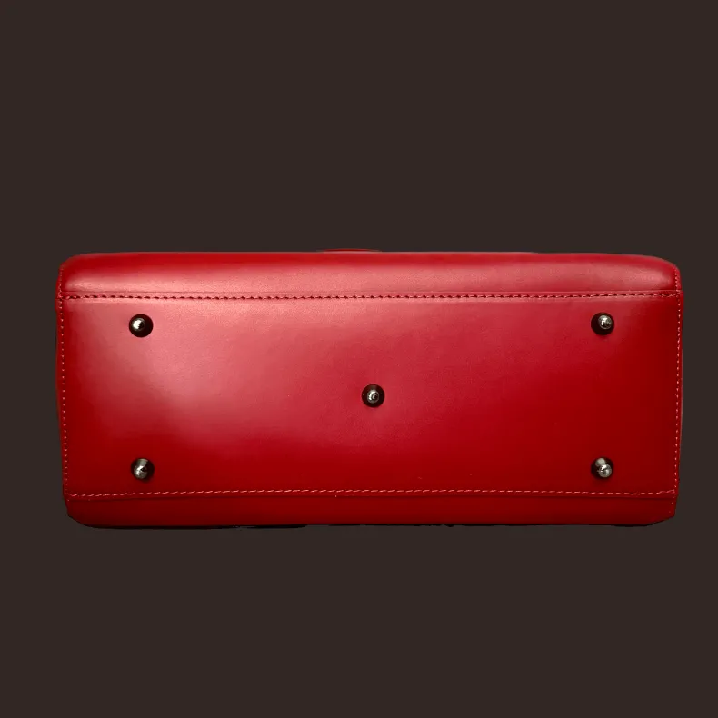 Rigid Handcrafted Bag In Smooth Leather