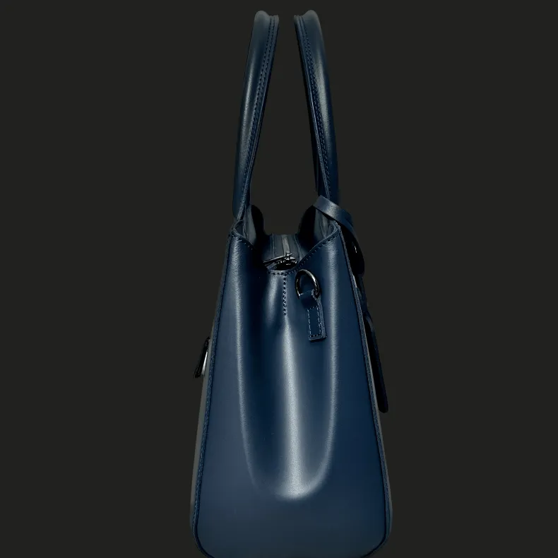 Rigid Handcrafted Bag In Smooth Leather