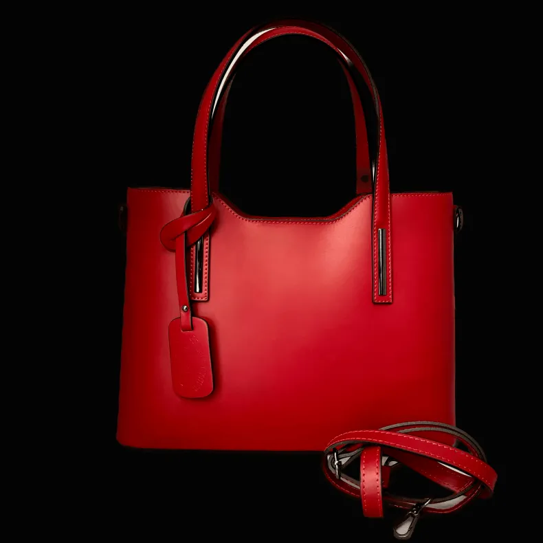 Rigid Handcrafted Bag In Smooth Leather