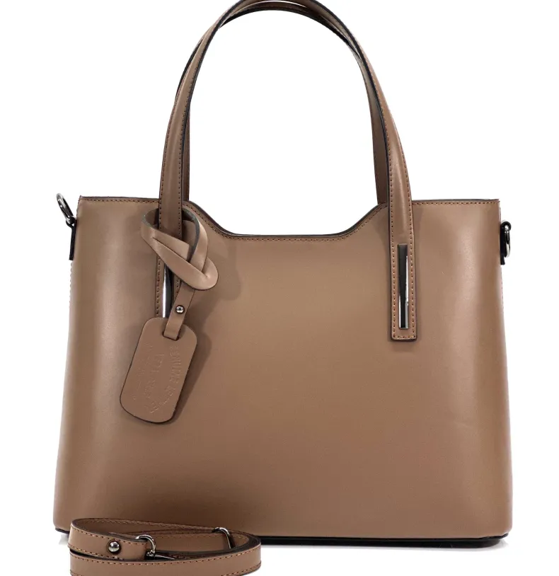 Rigid Handcrafted Bag In Smooth Leather