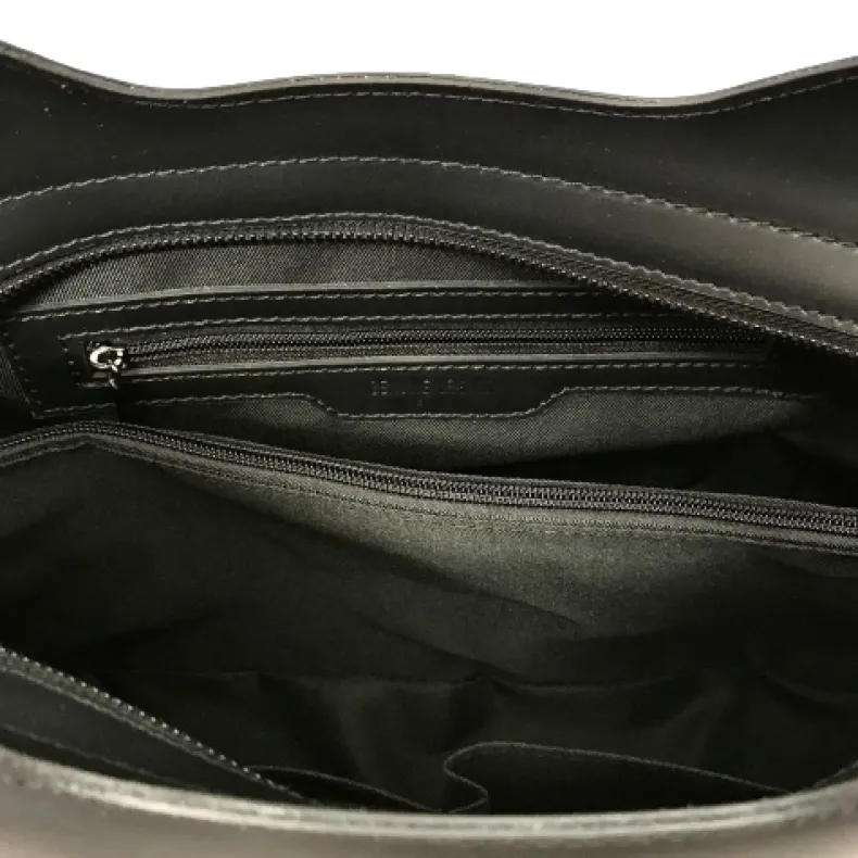 Rigid Handcrafted Bag In Smooth Leather