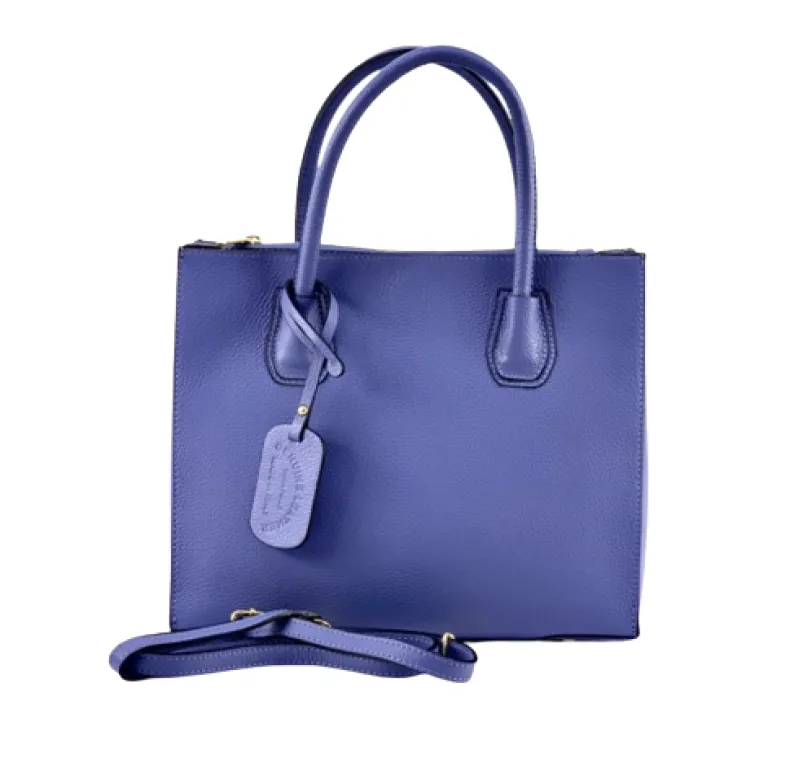 Rigid Handmade Bag In Textured Leather