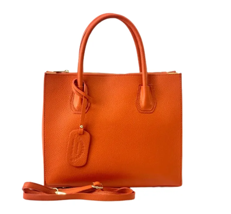 Rigid Handmade Bag In Textured Leather