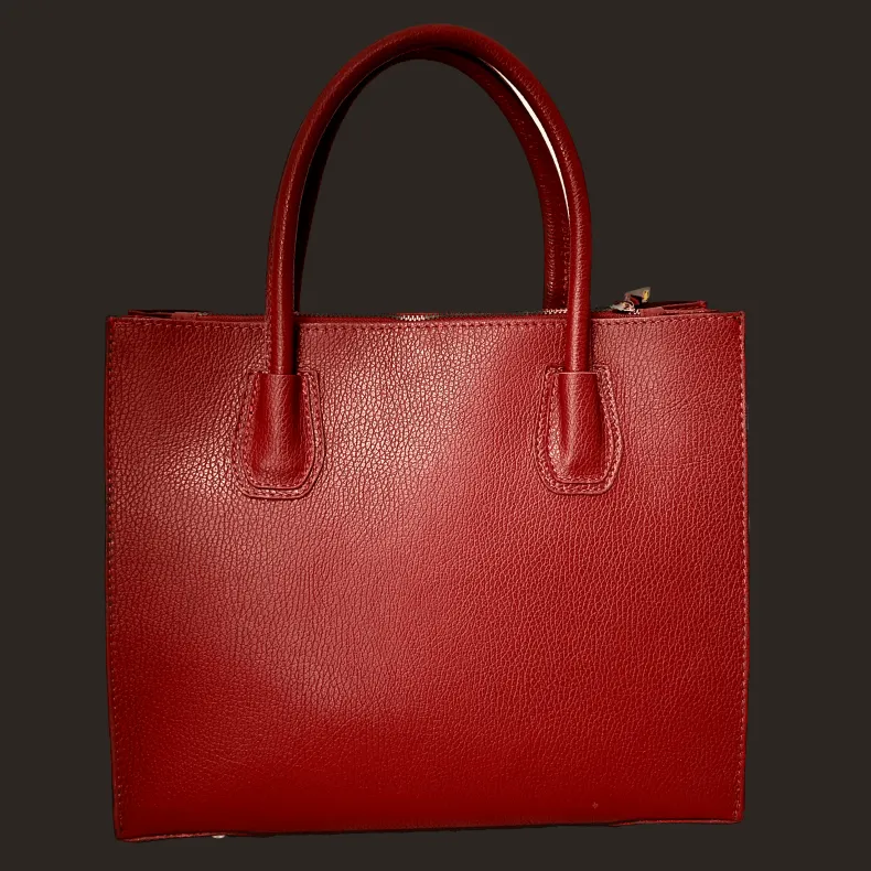 Rigid Handmade Bag In Textured Leather
