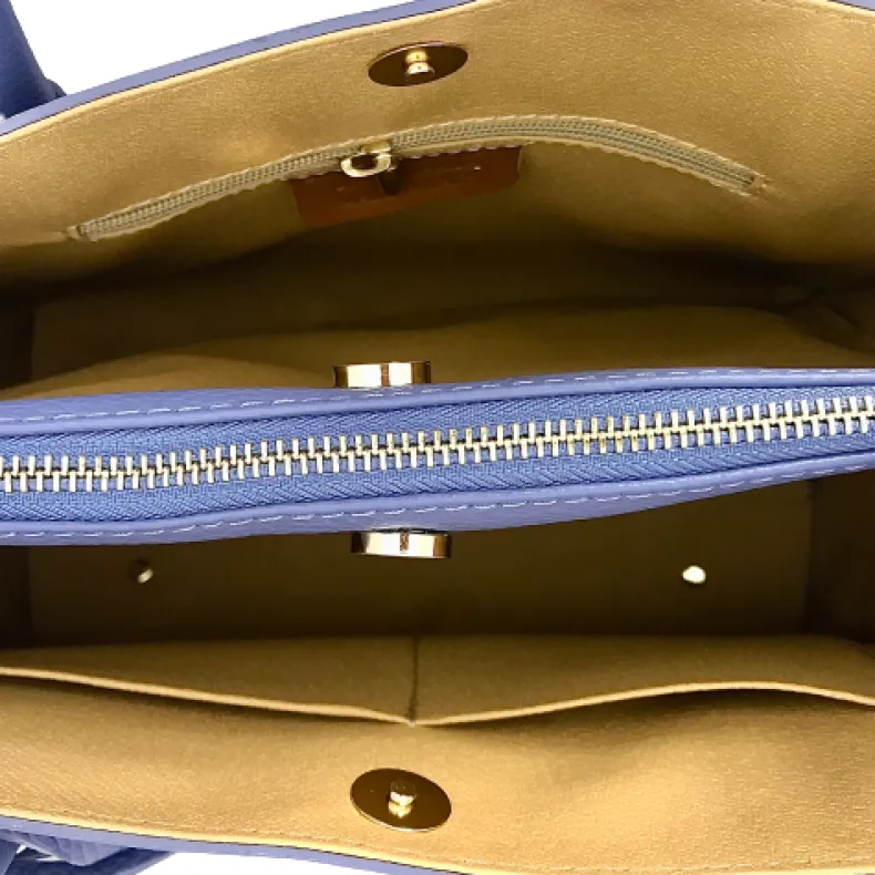 Rigid Handmade Bag In Textured Leather