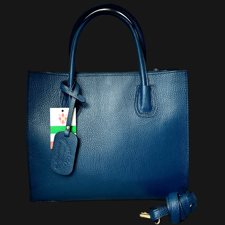 Rigid Handmade Bag In Textured Leather