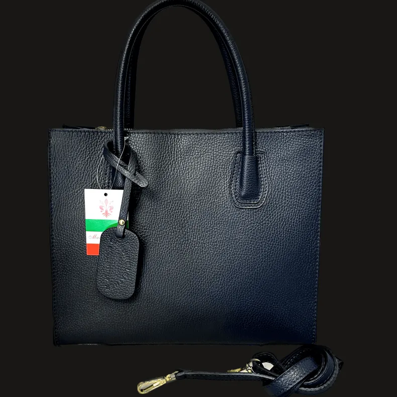 Rigid Handmade Bag In Textured Leather