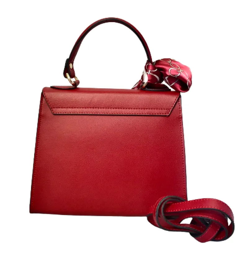 Rigid Red Bag With Scarf