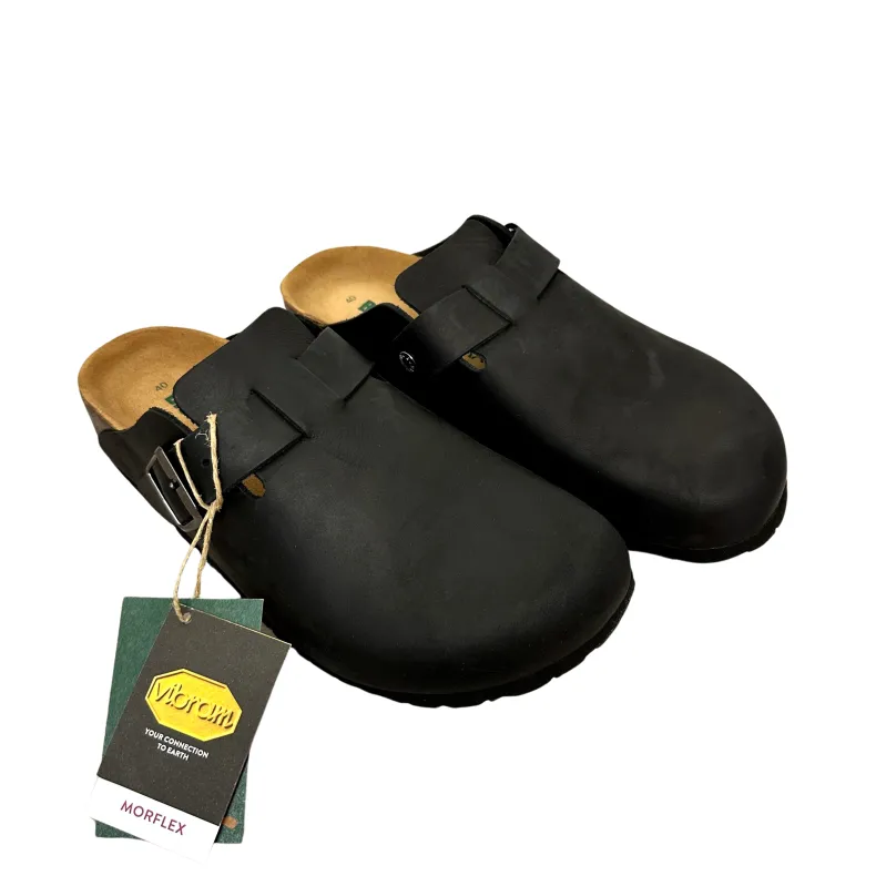 Sabot In Black Bionatura Oiled Leather Vibram