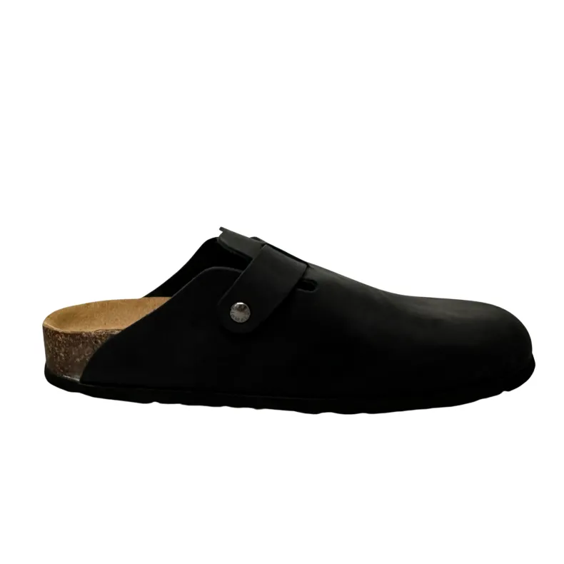 Sabot In Black Bionatura Oiled Leather Vibram