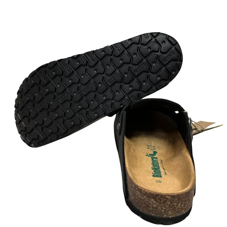 Sabot In Black Bionatura Oiled Leather Vibram