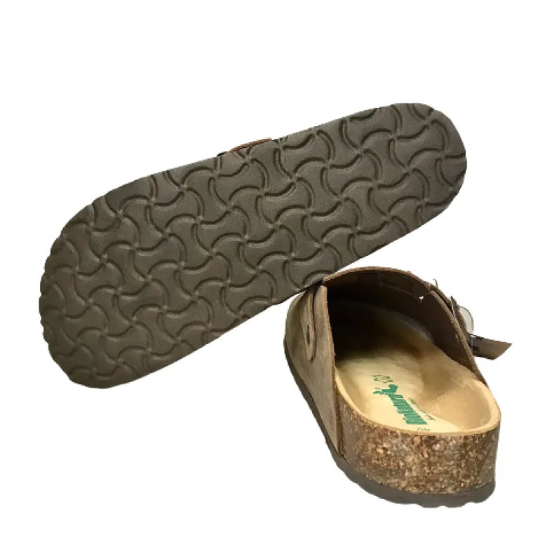 Sabot In Dark Brown Bionatura Oiled Leather