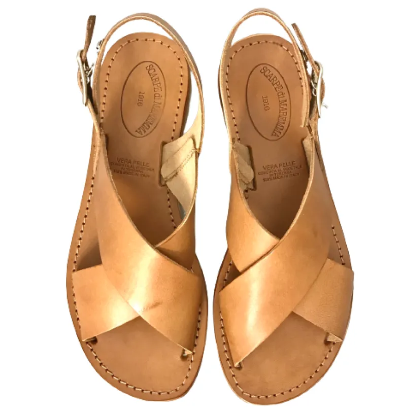 Sandal In Burnt Leather Mod. 9901