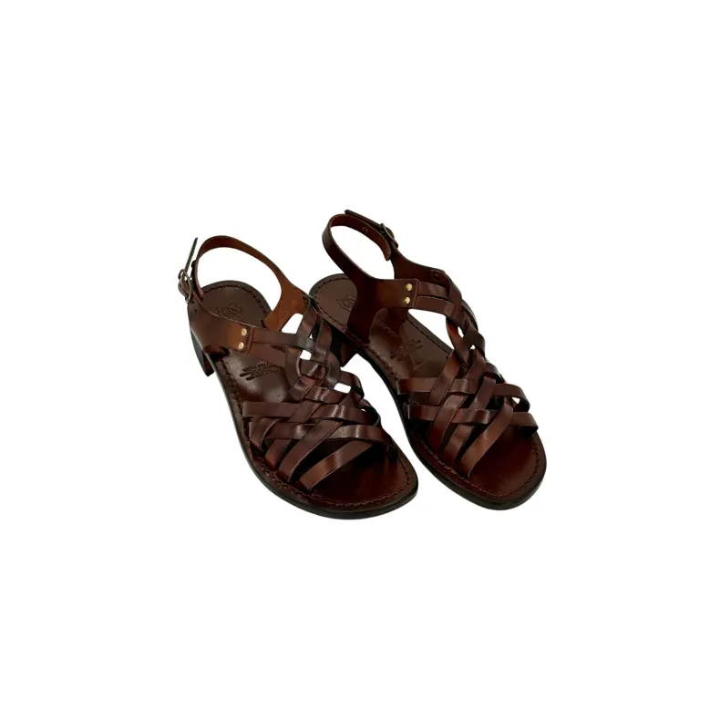Sandal In Dark Brown Leather Mod. 5112