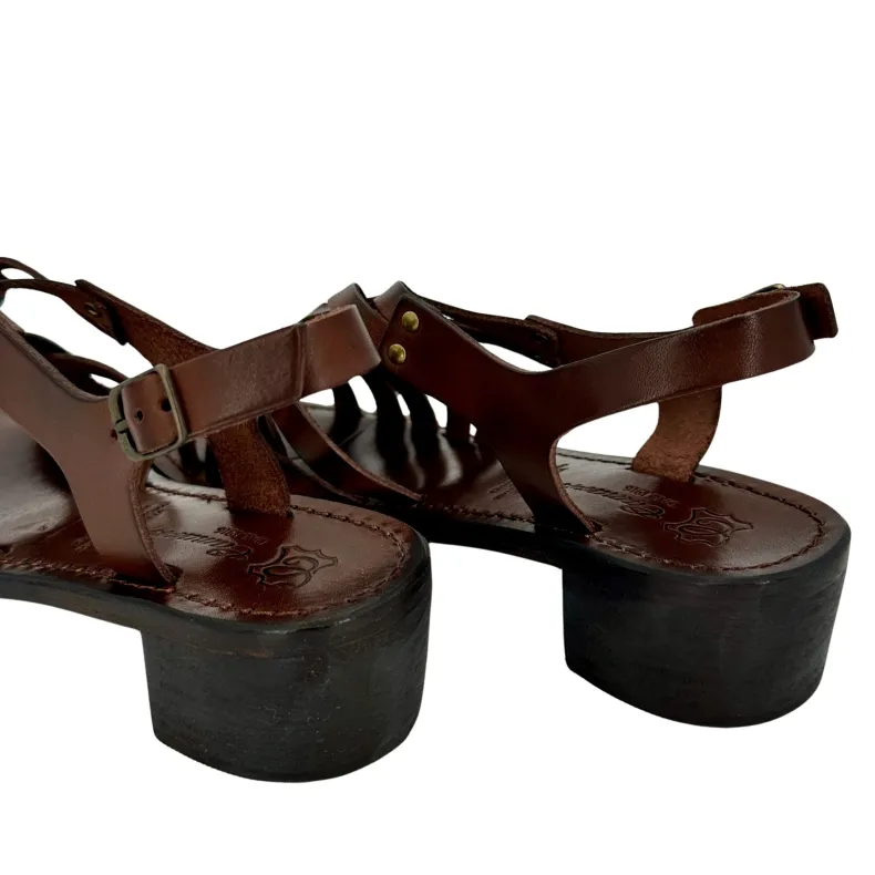 Sandal In Dark Brown Leather Mod. 5112