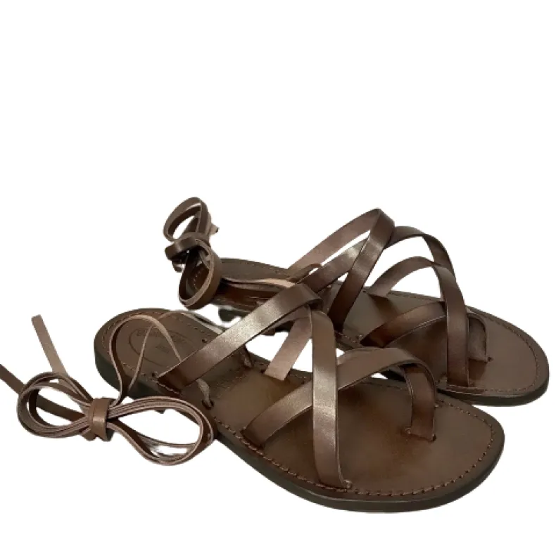 Sandal In Dark Brown Leather Slave Mod. 9999