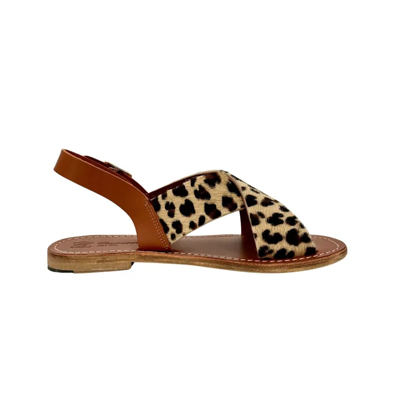 Sandal In Leather And Leopard-print Pony Skin Mod. Lara