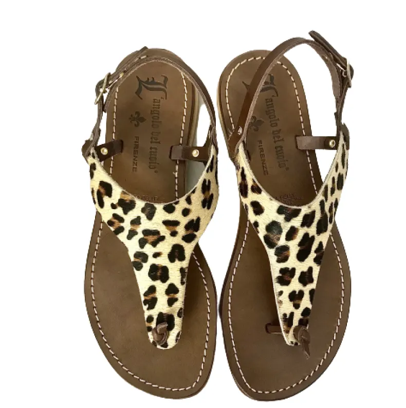 Sandal In Leather And Leopard-print Pony Skin Mod. Lola