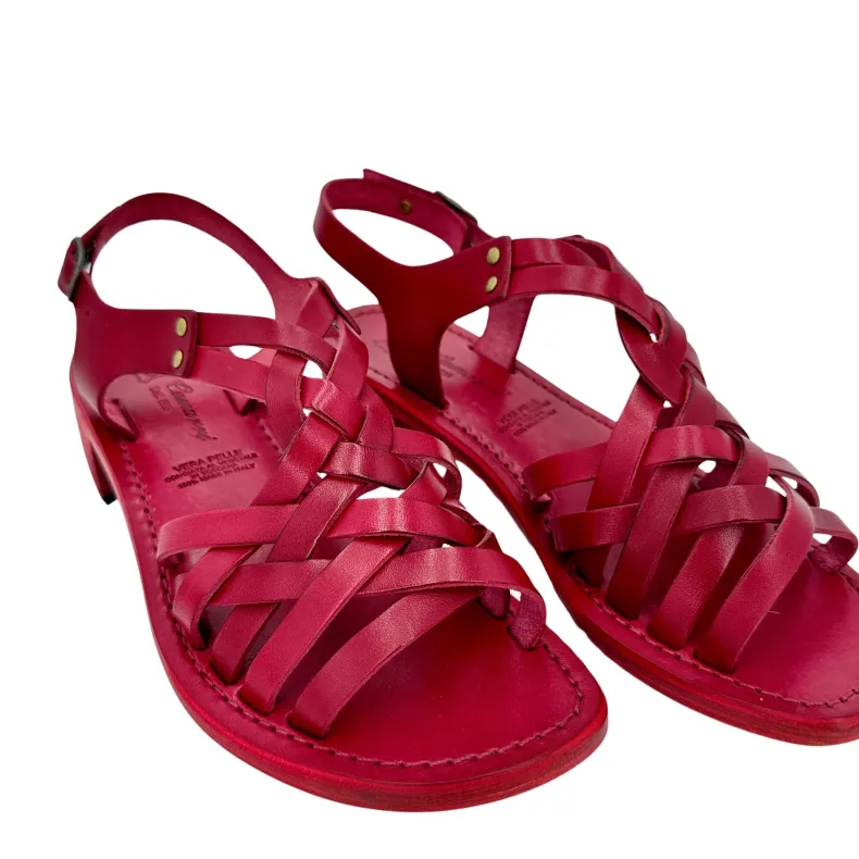 Sandal In Wine-colored Leather Mod. 5112