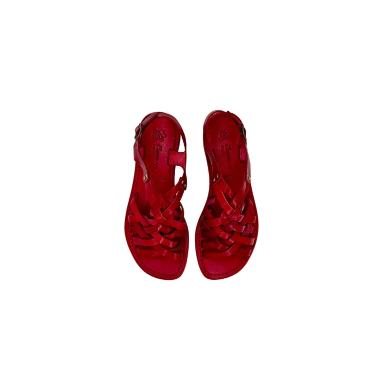 Sandal In Wine-colored Leather Mod. 5112