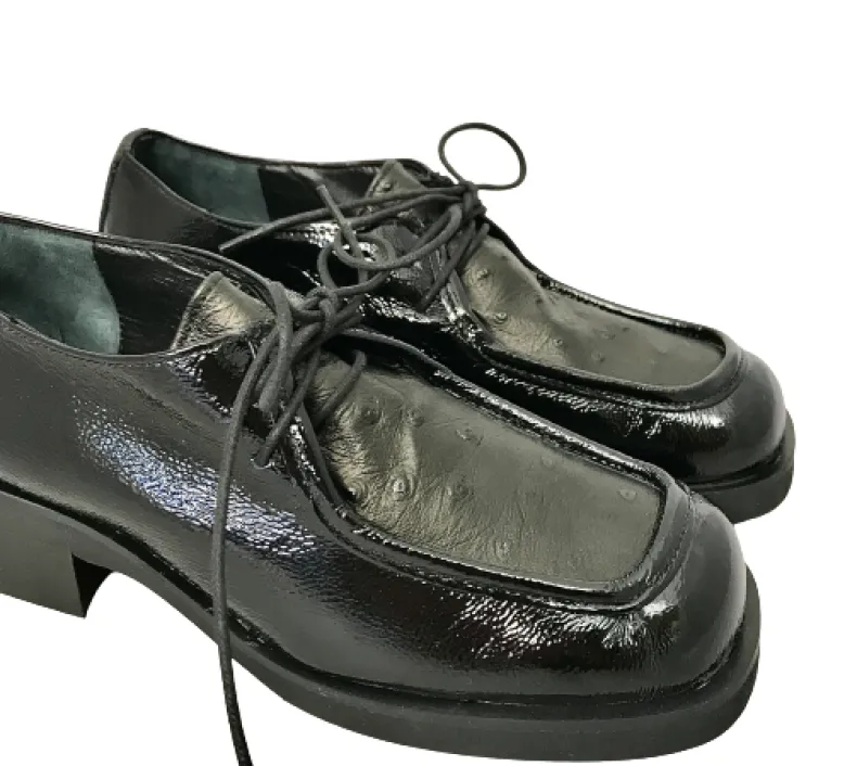 Shiny Leather Lace-up