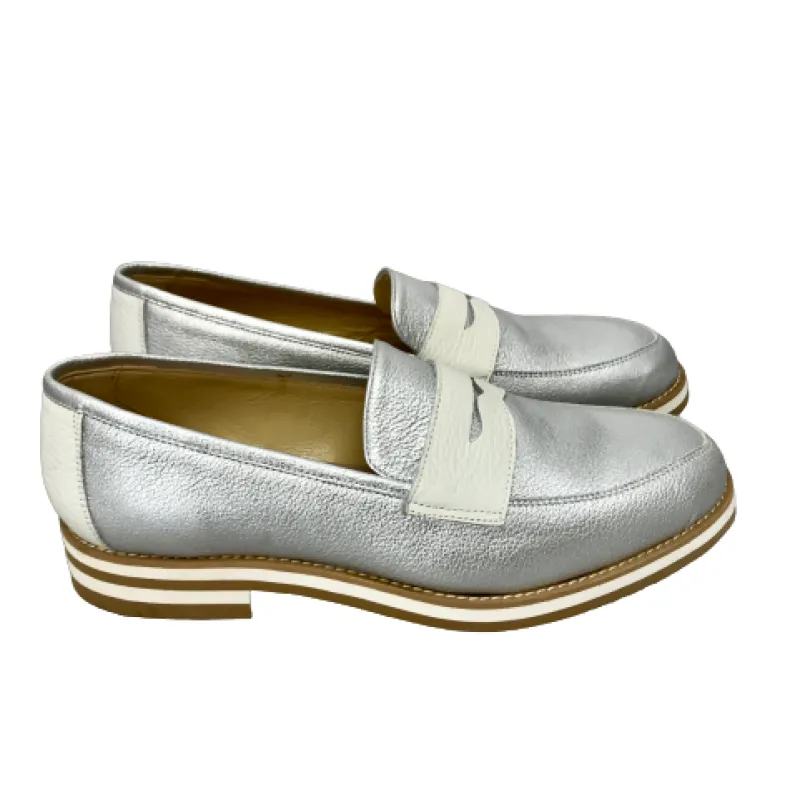 Silver And White Moccasin