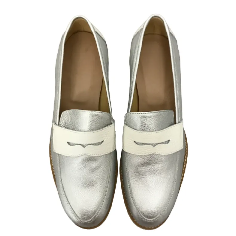 Silver And White Moccasin