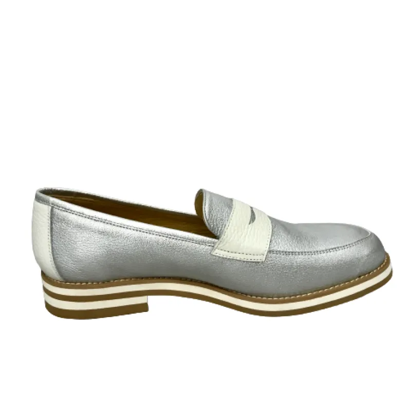 Silver And White Moccasin