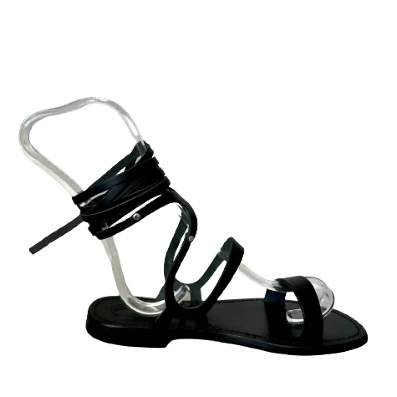 Slave Sandal In Black Leather Mod. Chloe